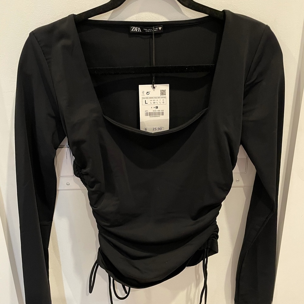 Zara Black Long Sleeve Top